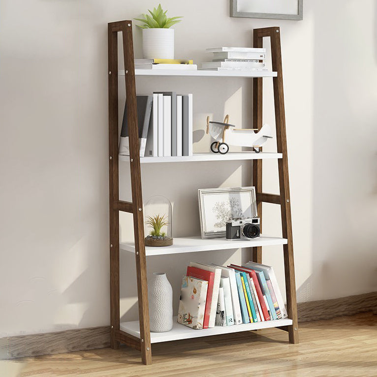Modern Solid Wood Bookcase Ladder Bookshelf for Any Room, 12" W