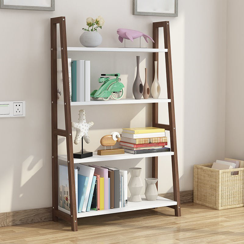 Modern Solid Wood Bookcase Ladder Bookshelf for Any Room, 12" W