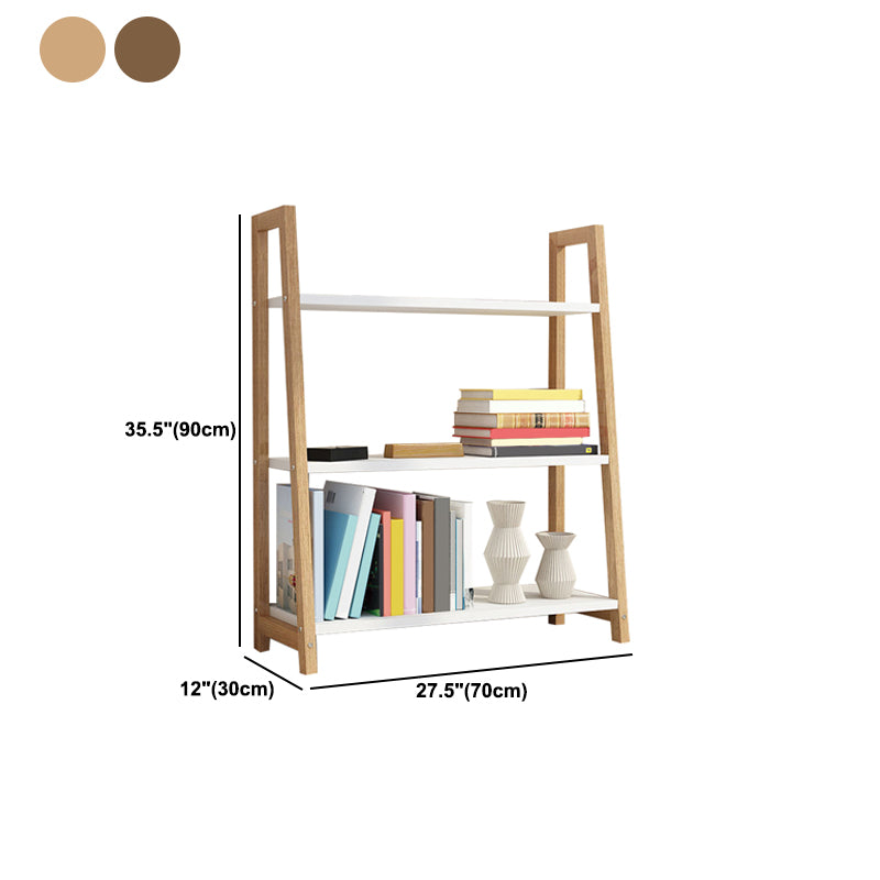 Modern Solid Wood Bookcase Ladder Bookshelf for Any Room, 12" W
