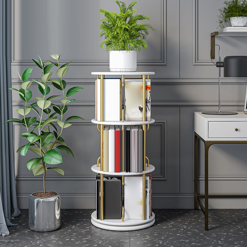 Nordic Geometric Bookcase Rotatable Study Room Storage Bookshelf