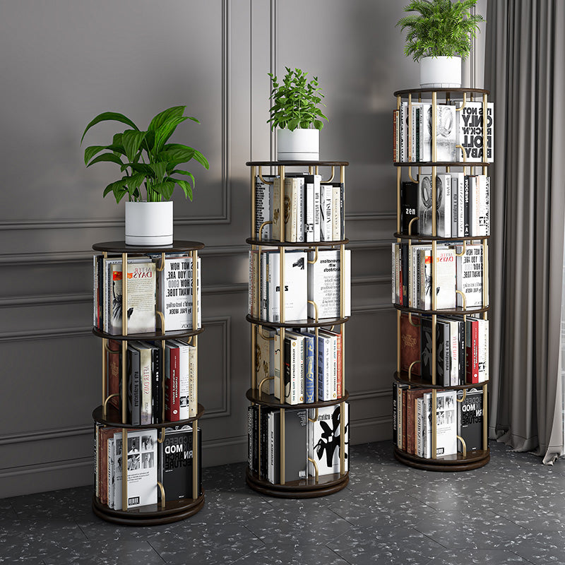 Nordic Geometric Bookcase Rotatable Study Room Storage Bookshelf