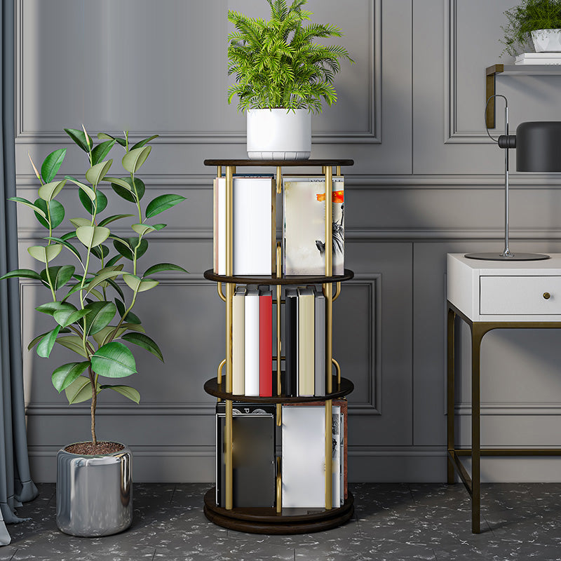 Nordic Geometric Bookcase Rotatable Study Room Storage Bookshelf