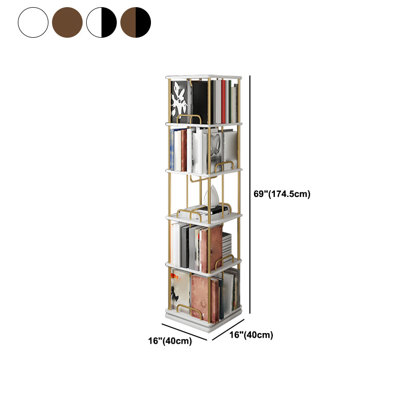 Nordic Geometric Bookcase Rotatable Study Room Storage Bookshelf
