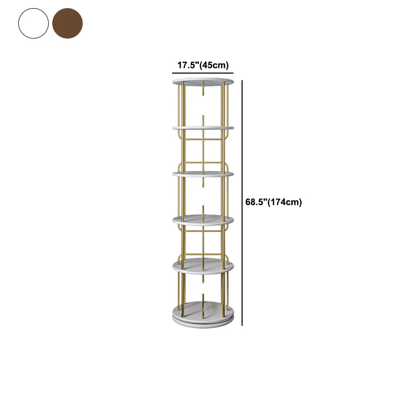 Nordic Geometric Bookcase Rotatable Study Room Storage Bookshelf