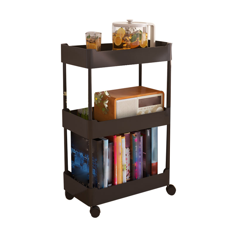 Movable Plastic Bookshelf Nordic Home Open Bookcase with Casters