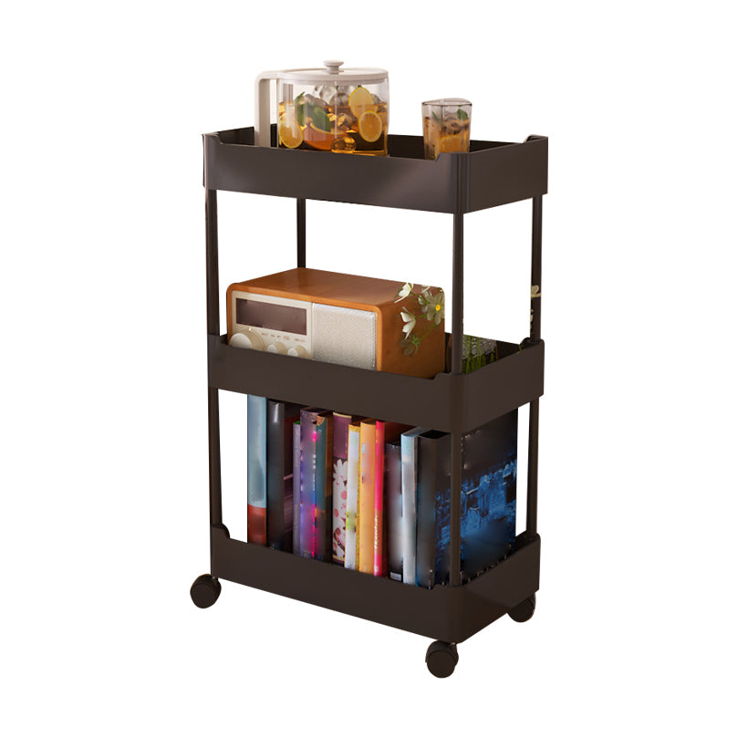 Movable Plastic Bookshelf Nordic Home Open Bookcase with Casters