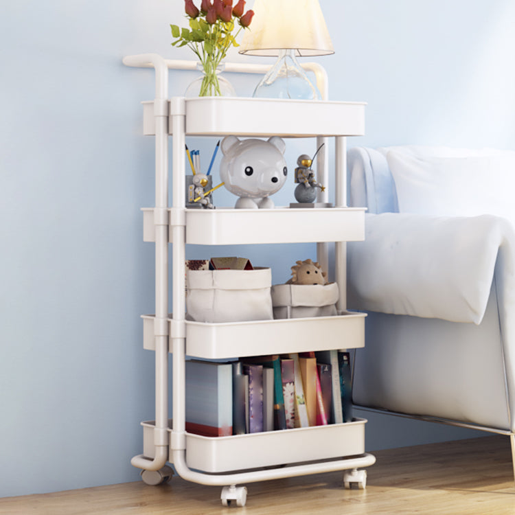 Movable Plastic Bookshelf Nordic Home Open Bookcase with Casters
