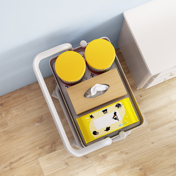 Movable Plastic Bookshelf Nordic Home Open Bookcase with Casters