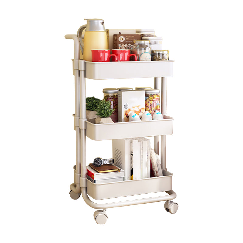 Movable Plastic Bookshelf Nordic Home Open Bookcase with Casters