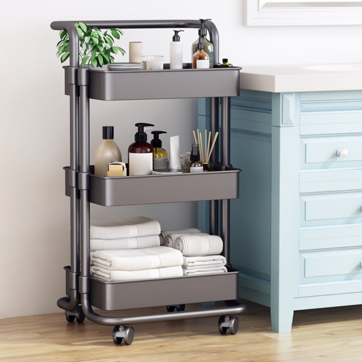 Movable Plastic Bookshelf Nordic Home Open Bookcase with Casters