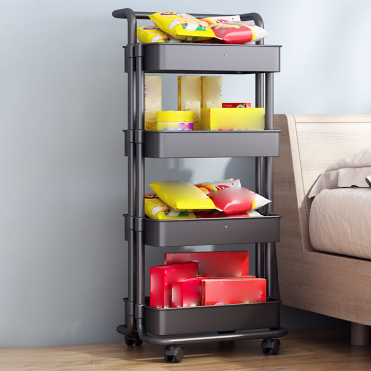Movable Plastic Bookshelf Nordic Home Open Bookcase with Casters