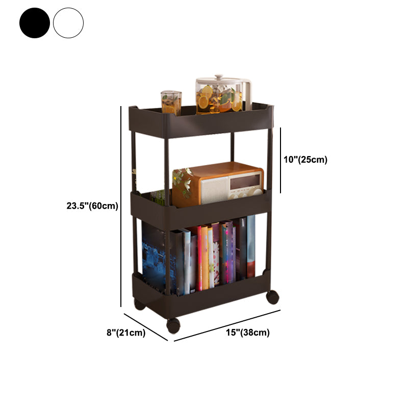 Movable Plastic Bookshelf Nordic Home Open Bookcase with Casters