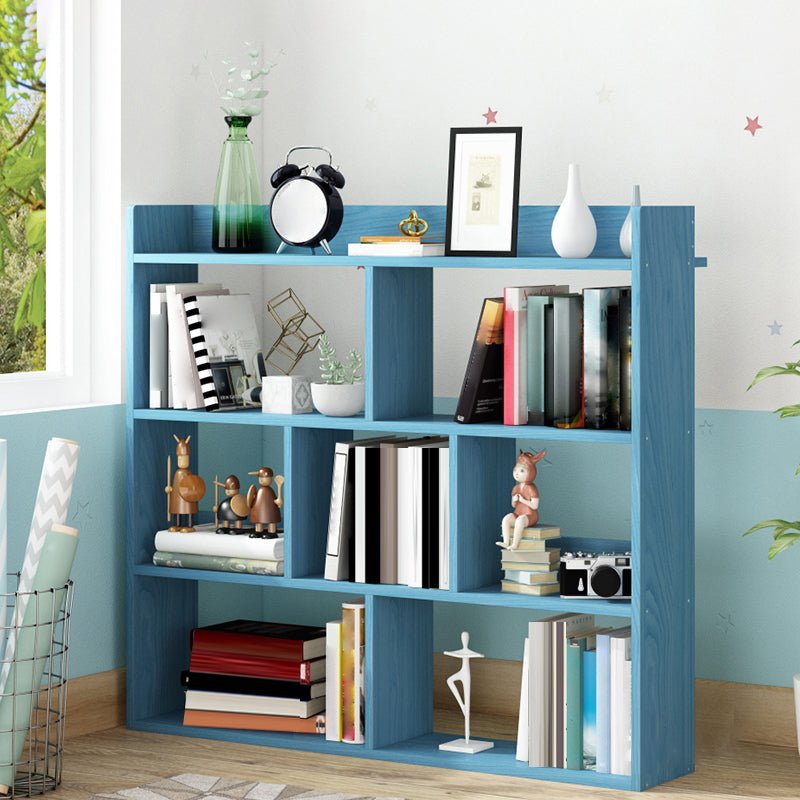 Open Wooden Bookcase Modern Home Living Room Lattice Bookshelf