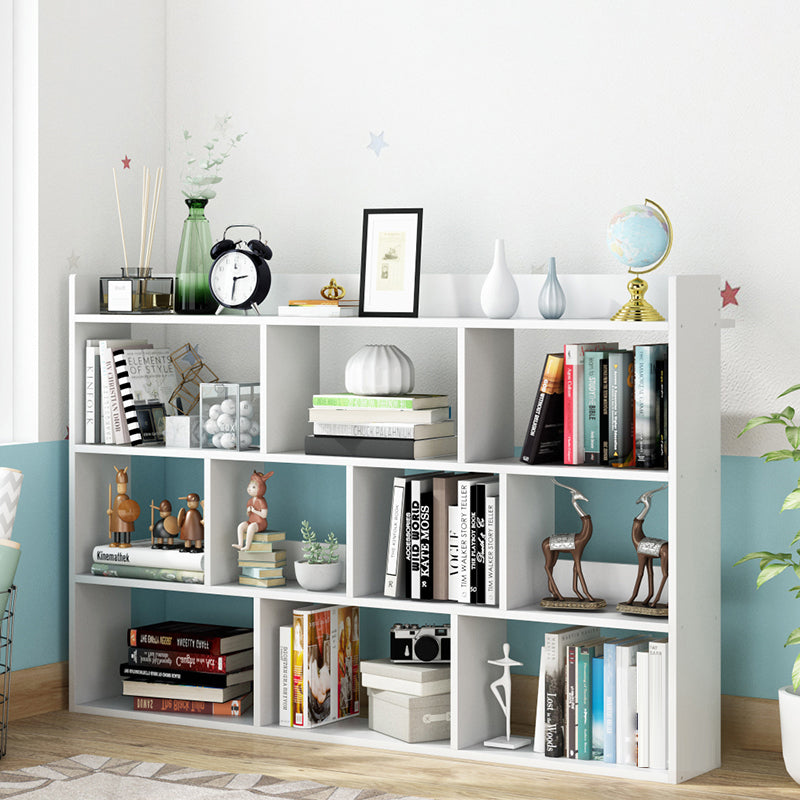 Open Wooden Bookcase Modern Home Living Room Lattice Bookshelf