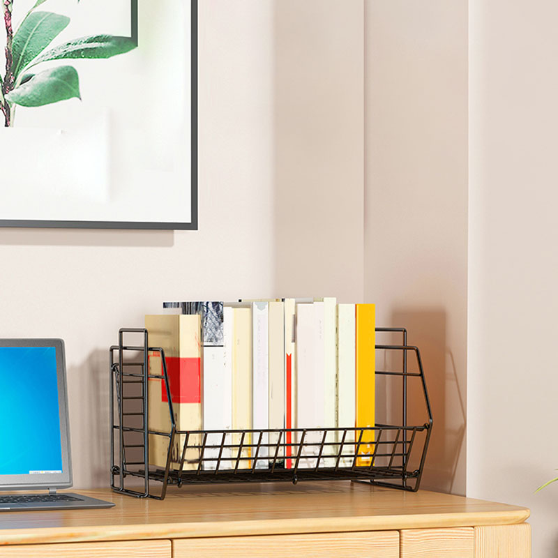 Modern Metal Bookcase, Geometric Bookshelf for Living Room, 17" L X 10.5" W