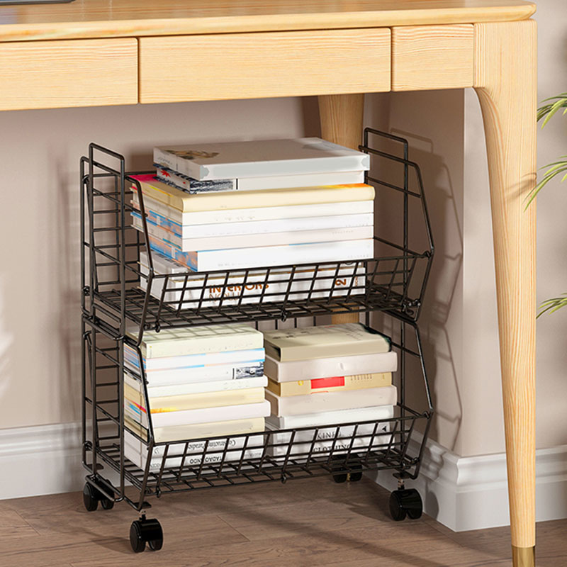 Modern Metal Bookcase, Geometric Bookshelf for Living Room, 17" L X 10.5" W