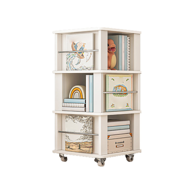 Geometric Closed Back Bookshelf Nordic Rotatable Study Room Bookcase