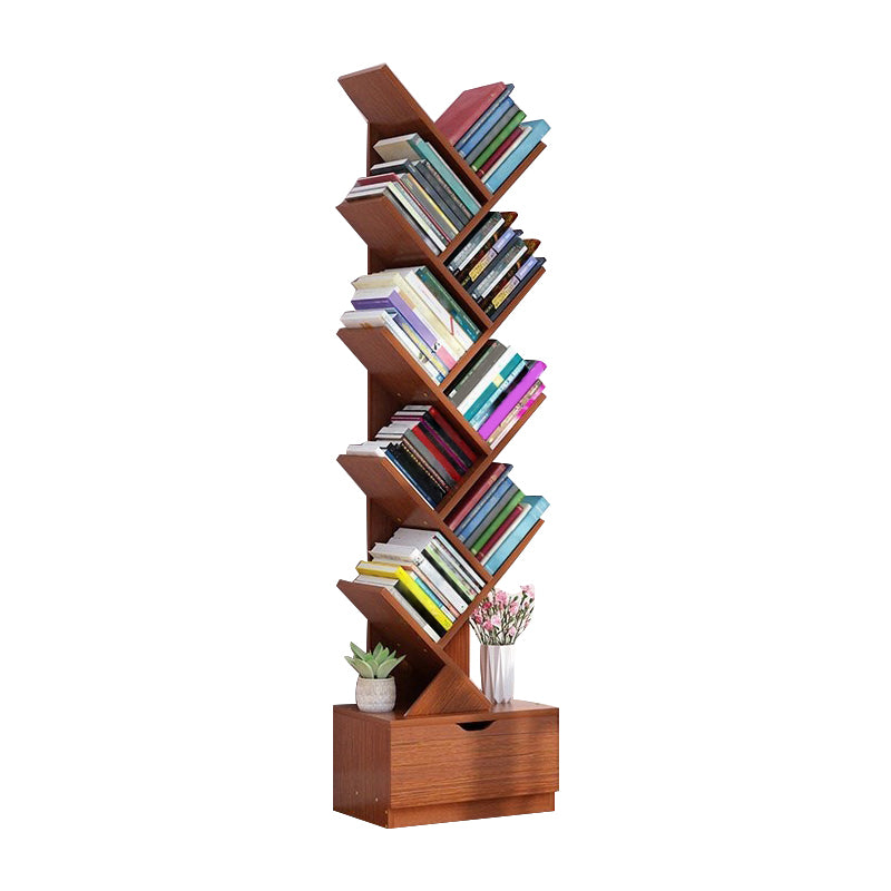 Modern Wood Bookcase, Closed Back Bookshelf for Any Room, 13.5" L X 8.5" W