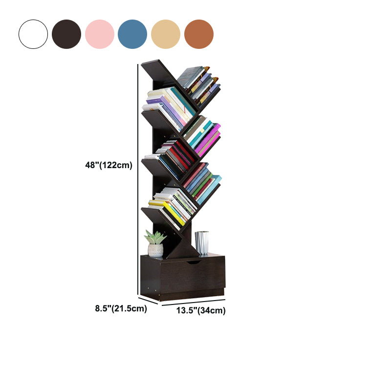 Modern Wood Bookcase, Closed Back Bookshelf for Any Room, 13.5" L X 8.5" W