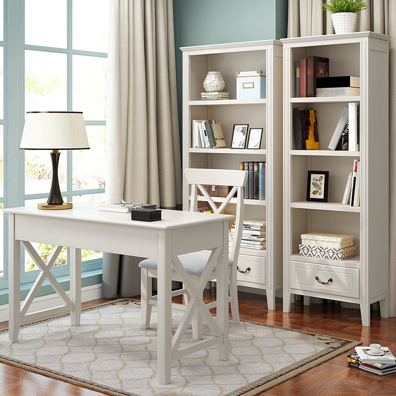 Closed Back Wooden Bookshelf Nordic Study Room Storage Standard Bookcase