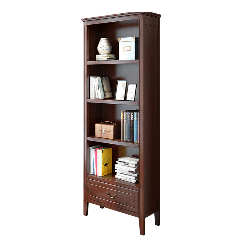 Closed Back Wooden Bookshelf Nordic Study Room Storage Standard Bookcase