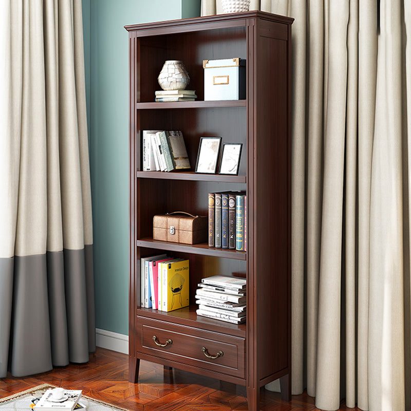 Closed Back Wooden Bookshelf Nordic Study Room Storage Standard Bookcase