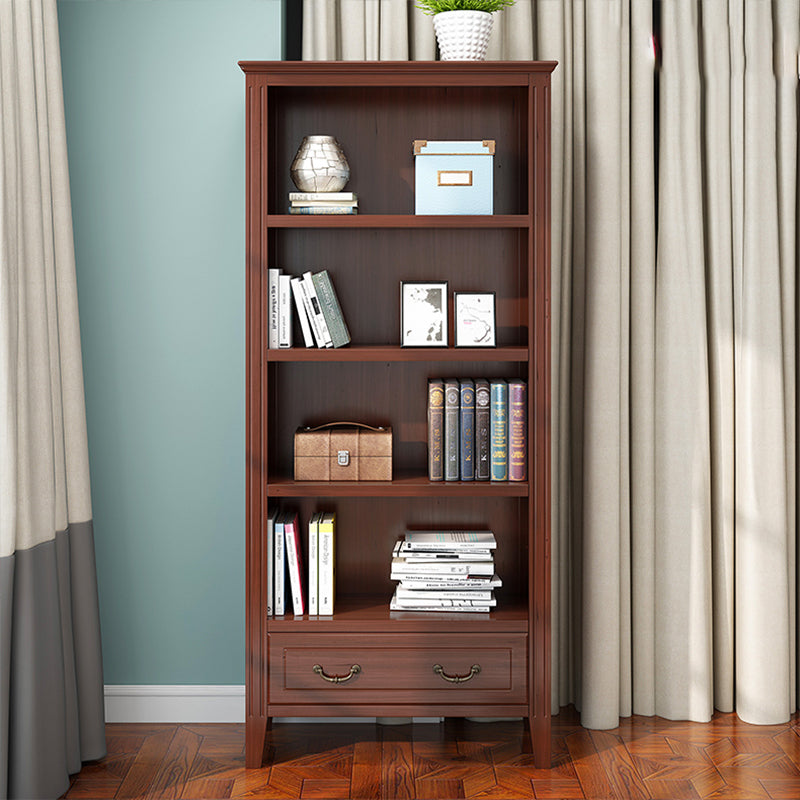 Closed Back Wooden Bookshelf Nordic Study Room Storage Standard Bookcase