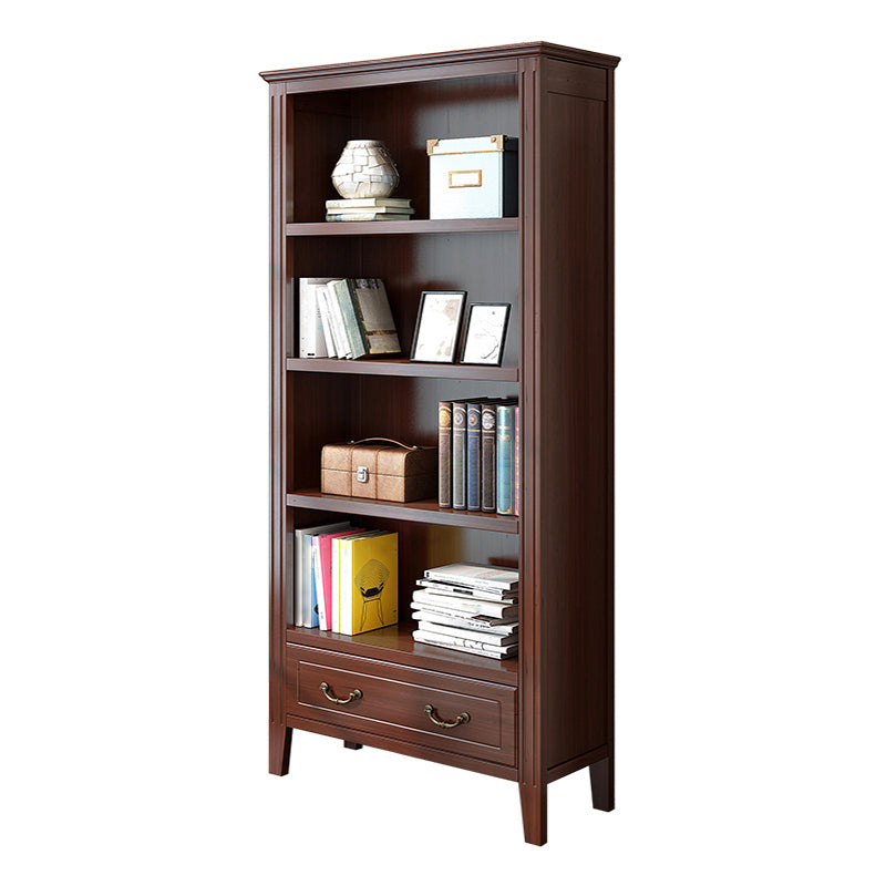 Closed Back Wooden Bookshelf Nordic Study Room Storage Standard Bookcase
