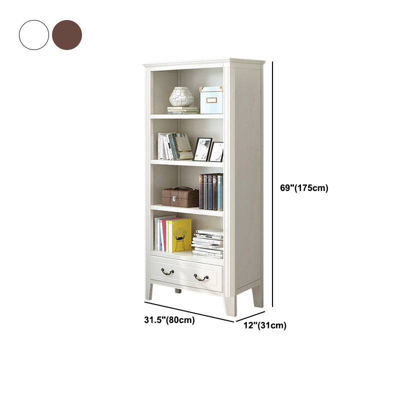Closed Back Wooden Bookshelf Nordic Study Room Storage Standard Bookcase
