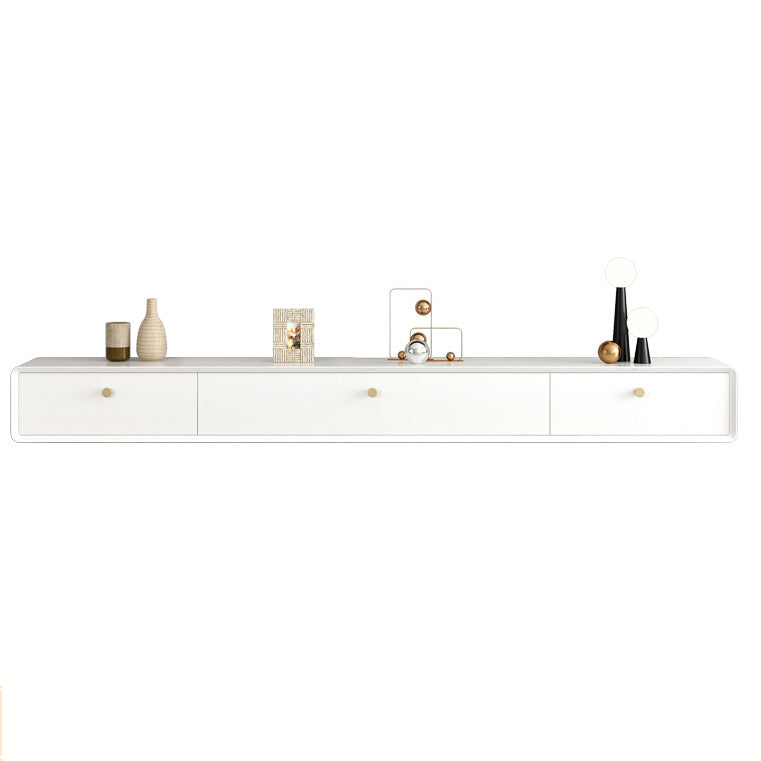 Contemporary Style Wall-mounted TV Stand Rubber Wood TV Cabinet