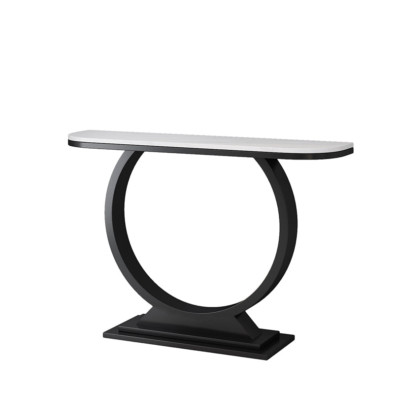 Glam Slate/metal Half Moon/Rectangle Abstract Console Table for Hall