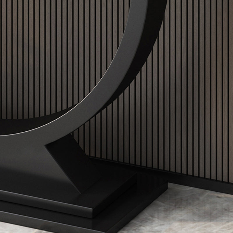 Glam Slate/metal Half Moon/Rectangle Abstract Console Table for Hall
