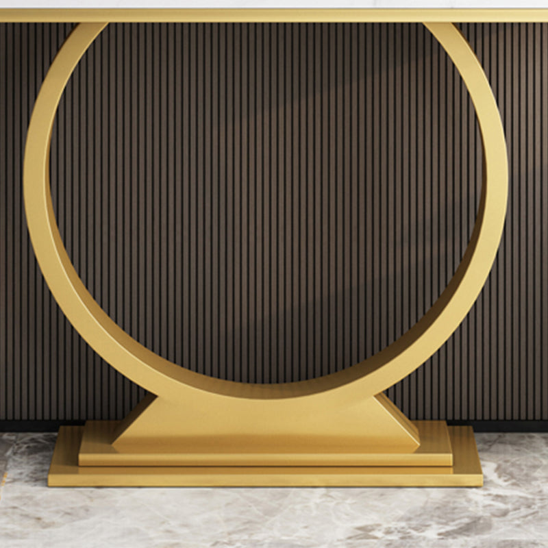 Glam Slate/metal Half Moon/Rectangle Abstract Console Table for Hall