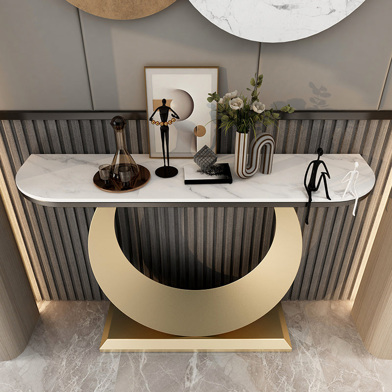 Stain Resistant Slate/metal Glam Abstract Console Table for Hall