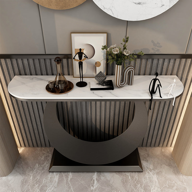 Stain Resistant Slate/metal Glam Abstract Console Table for Hall