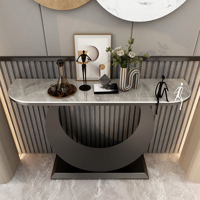 Stain Resistant Slate/metal Glam Abstract Console Table for Hall