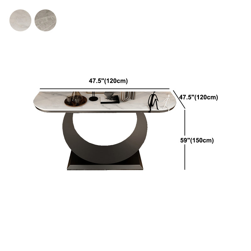 Stain Resistant Slate/metal Glam Abstract Console Table for Hall