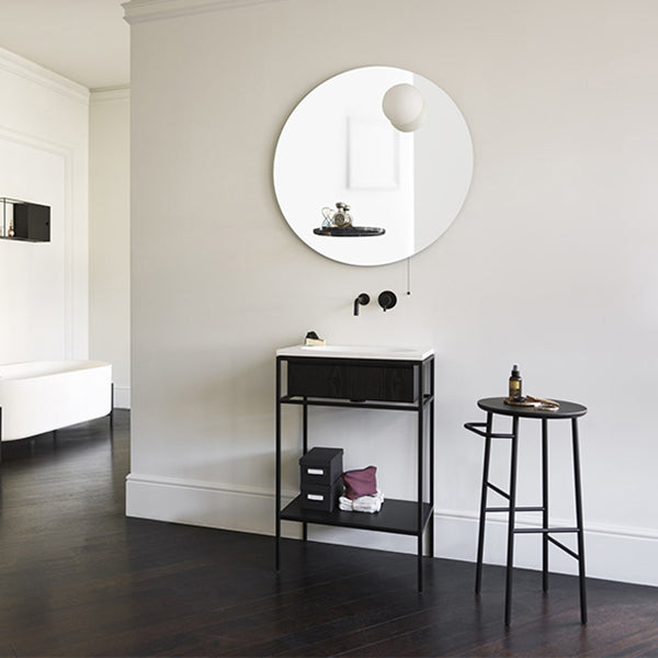 Contemporary Round Bar Stool Wooden Counter Bar Stool with Metal Legs