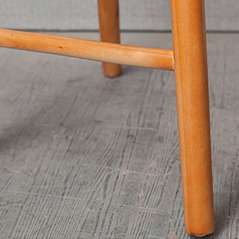 Solid Wood Indoor Counter Chair Saddle Seat Backless Counter Bar Stool