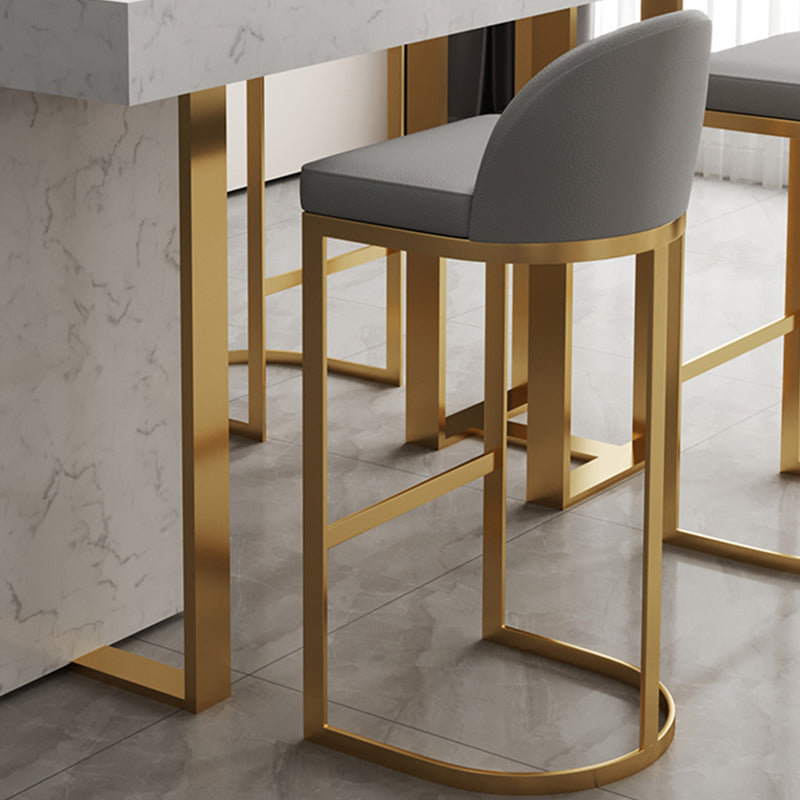 Scandinavian Bucket Counter & Bar Stool Faux Leather Bar Stool for Dining Room