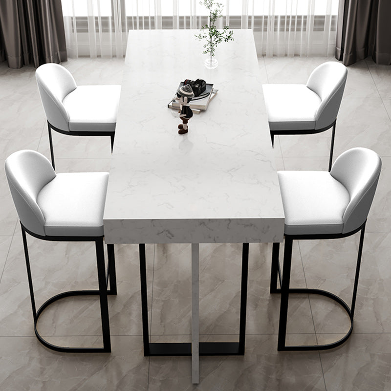 Scandinavian Bucket Counter & Bar Stool Faux Leather Bar Stool for Dining Room