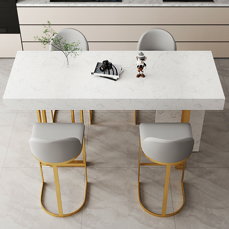 Scandinavian Bucket Counter & Bar Stool Faux Leather Bar Stool for Dining Room