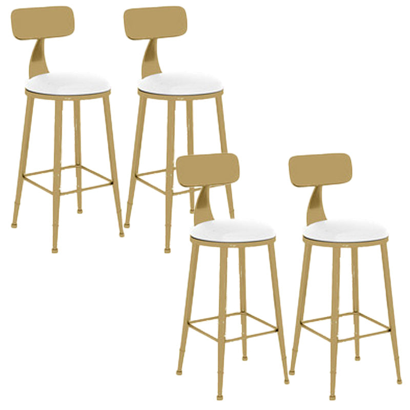 Nordic Glam Bar Stool Round Bar Stool with Metal Legs for Home