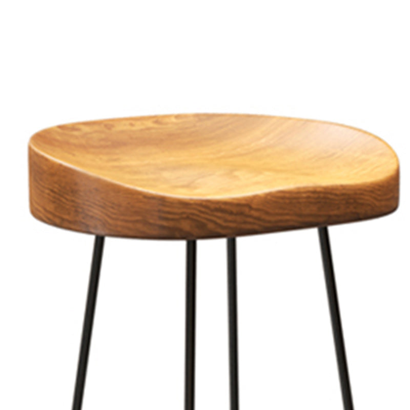 Industrial Style Bar Stool Wood Counter Bar Stool with Metal Legs for Home