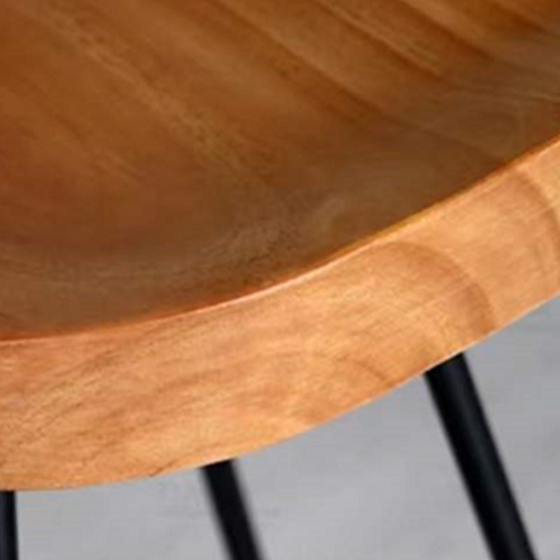 Industrial Style Bar Stool Wood Counter Bar Stool with Metal Legs for Home