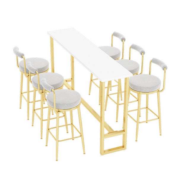 Industrial Bar Table Set 1/3/4/5/7 Pieces Counter Set with Gold Base