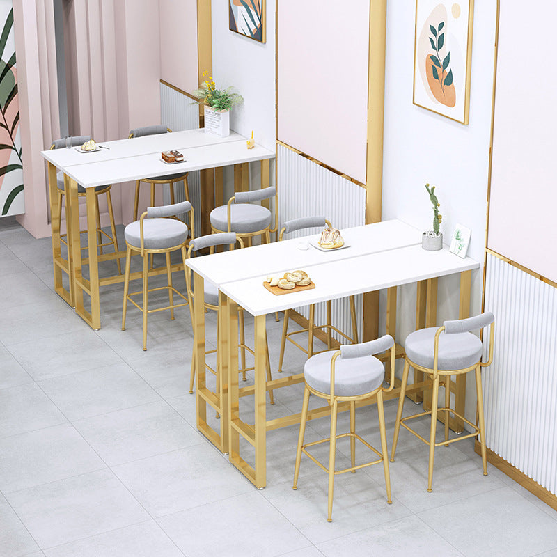 Industrial Bar Table Set 1/3/4/5/7 Pieces Counter Set with Gold Base