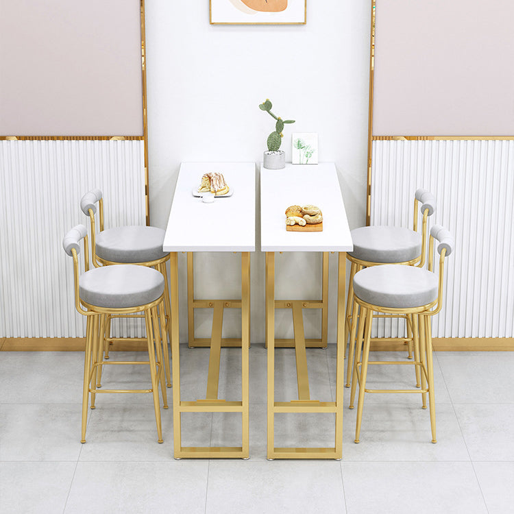 Industrial Bar Table Set 1/3/4/5/7 Pieces Counter Set with Gold Base