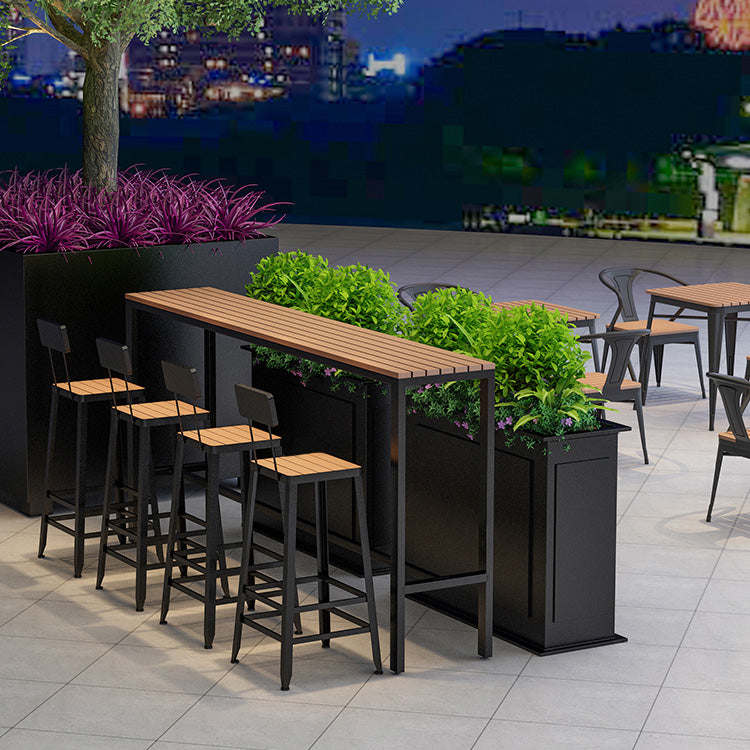 Modern Outdoor Pub Dining Set 1/2/5 Pieces Rectangle Metal Counter Height Pub Set