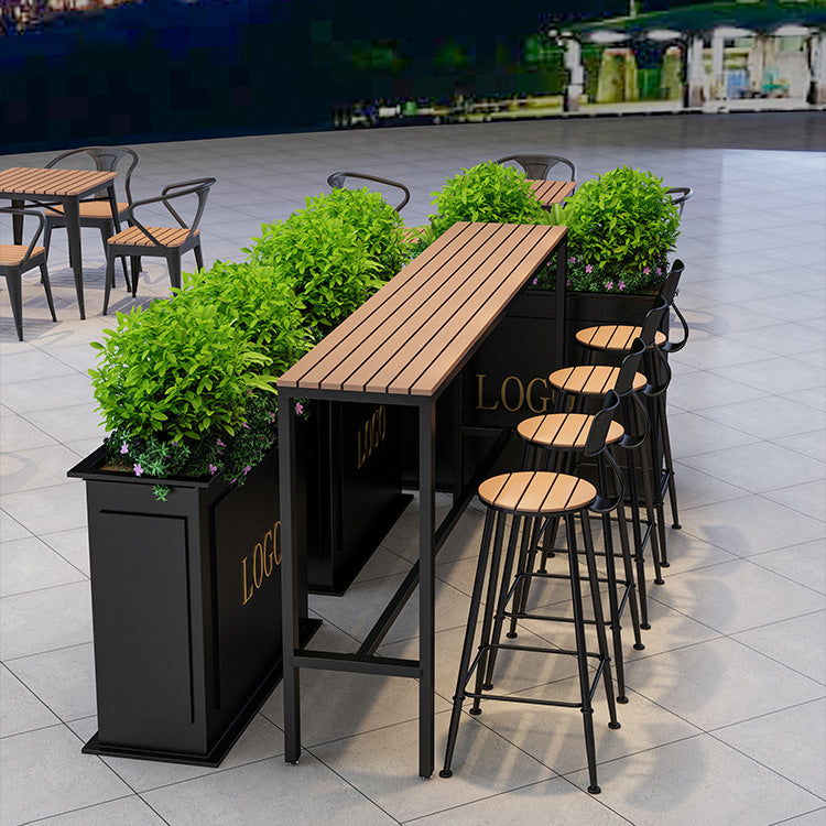 Modern Outdoor Pub Dining Set 1/2/5 Pieces Rectangle Metal Counter Height Pub Set
